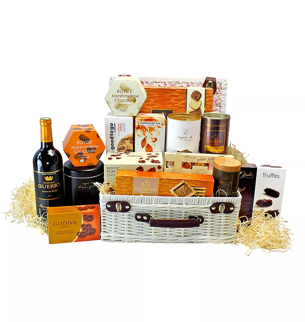 Elegant Wine & Chocolate Picnic Hamper