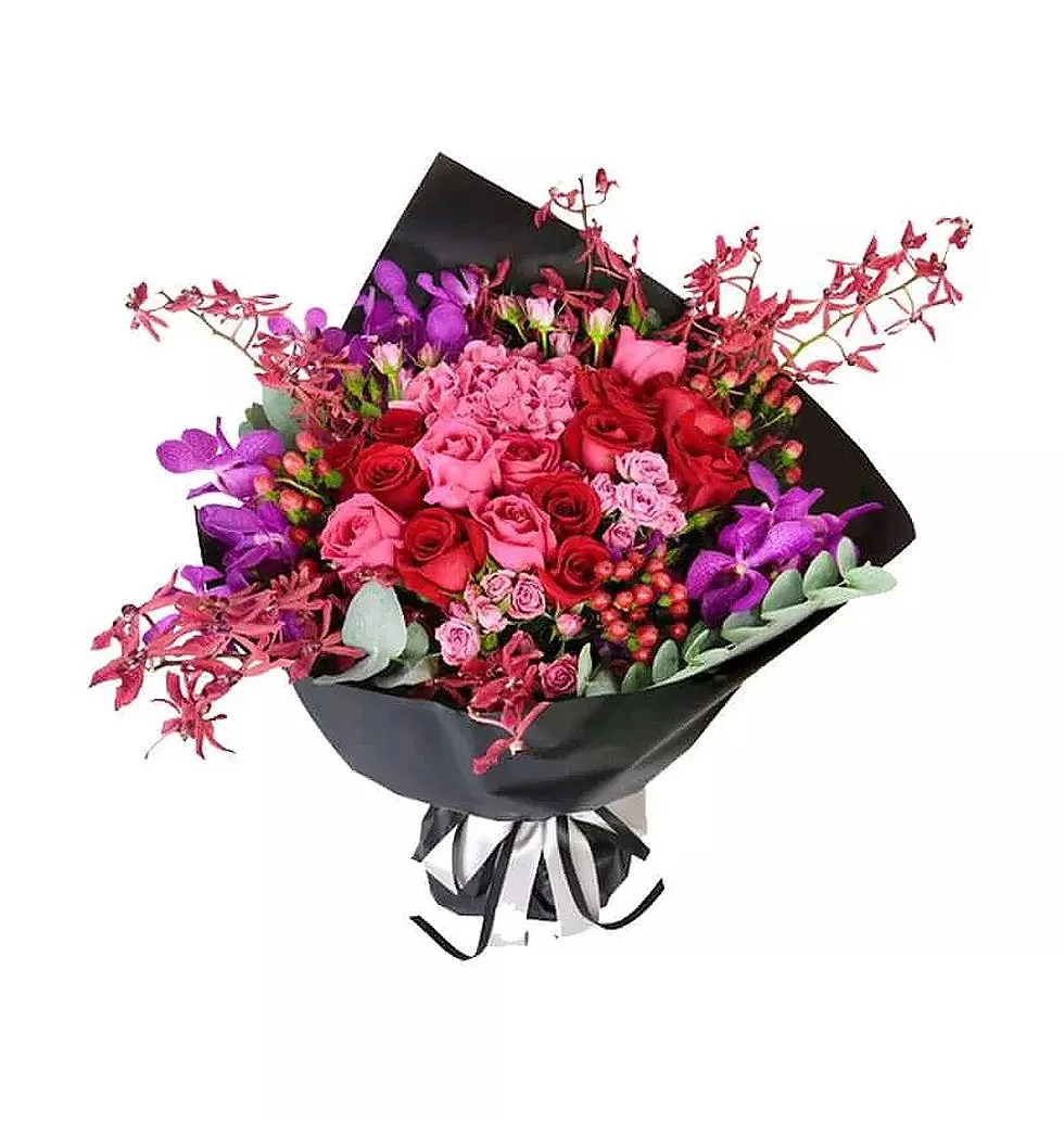 bunch of red roses
