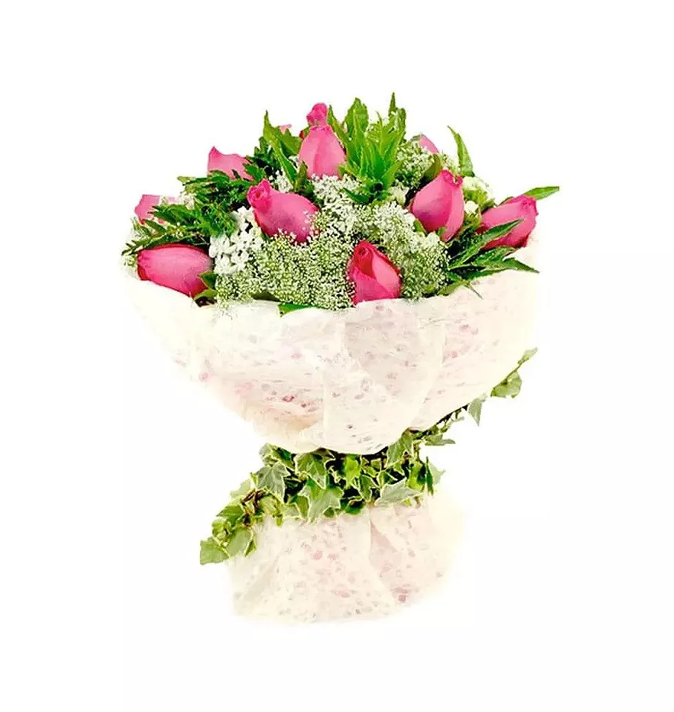 Fuschia-colored roses